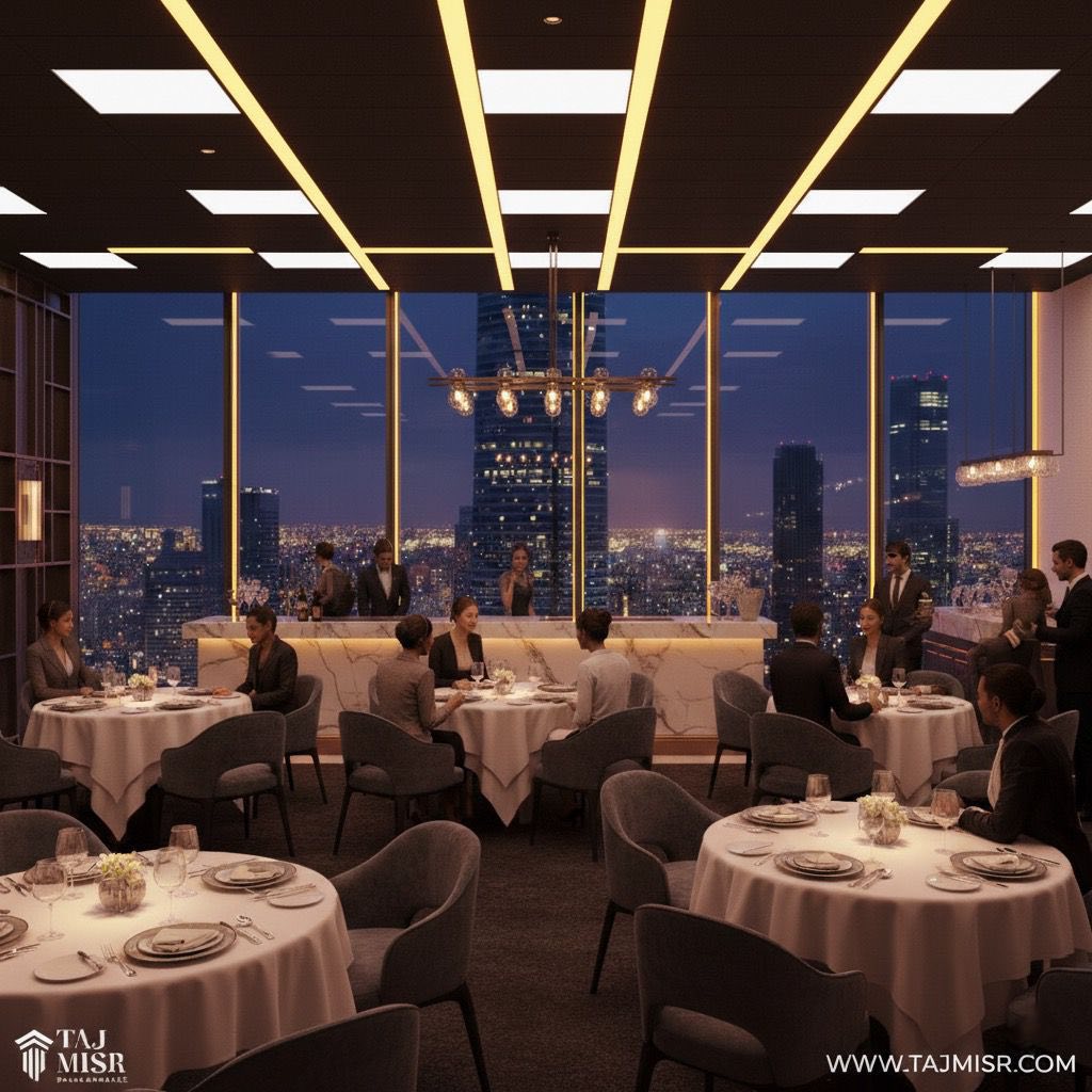 كافيه 66 متر للبيع في تاج تاورز العاصمه الاداريه