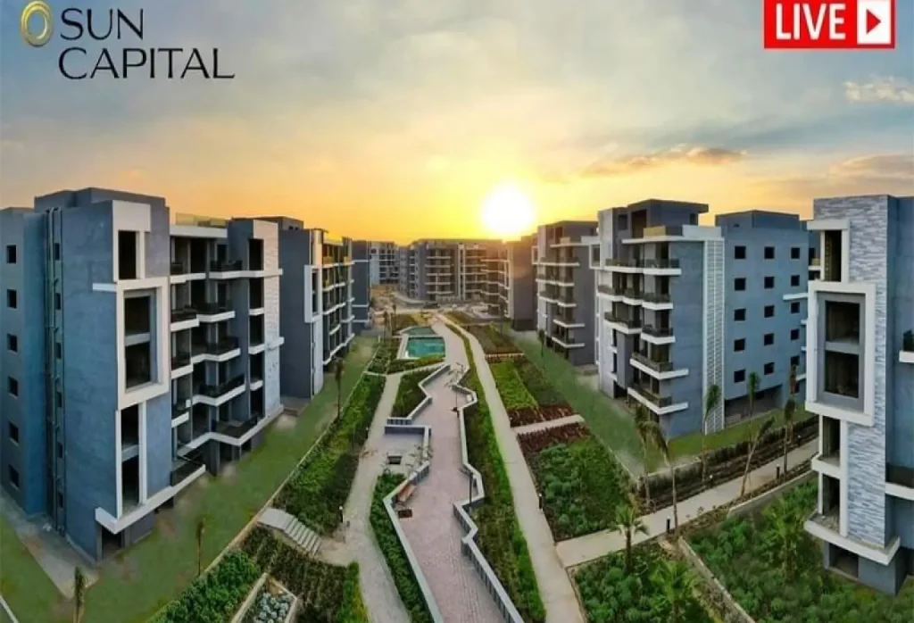 شقه104متر في كمبوند صن كابيتال اكتوبر